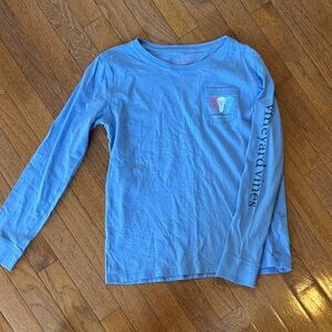 Vineyard Vines Kids Lacrosse Blue Long Sleeve Tee
